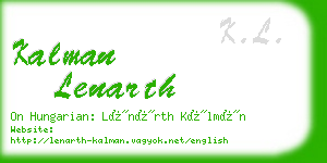 kalman lenarth business card